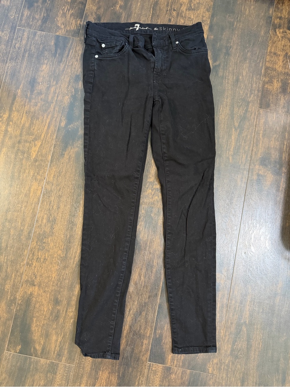 7 For All Mankind Black Skinny Jeans - The Skinny